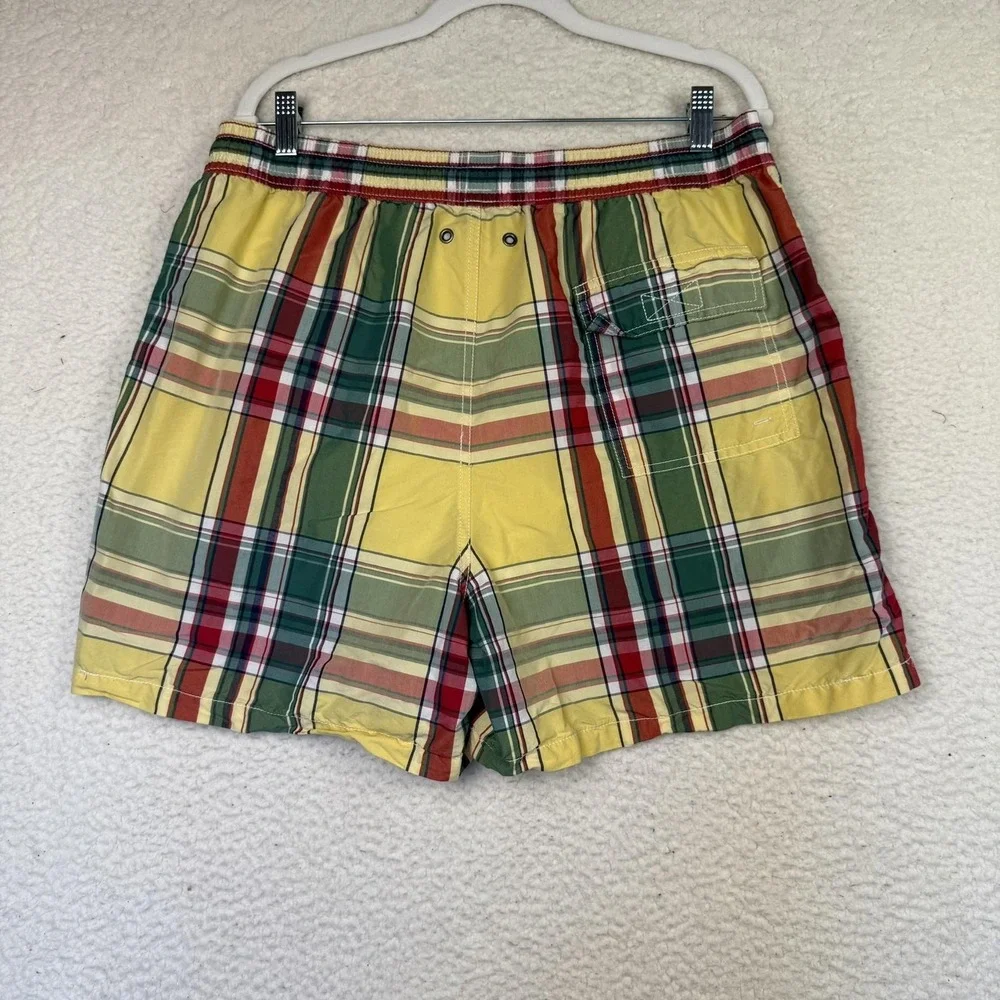 Polo Ralph Lauren Swim Trunks Mens XL‎ Plaid Drawstring Mesh Lined Bathing Suit